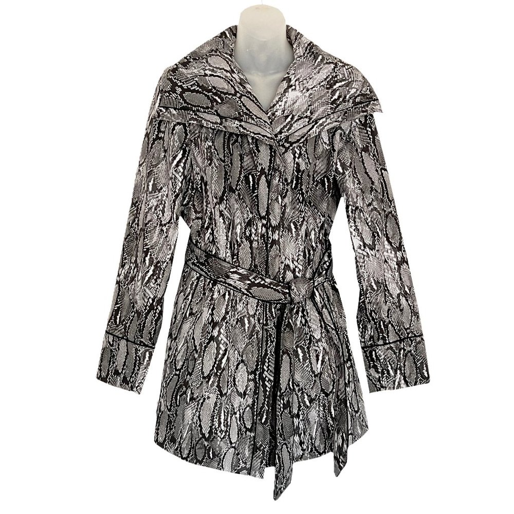 Women's Dennis by Dennis Basso Gray Snakeskin Jacket, Small, Lightweight, Lined